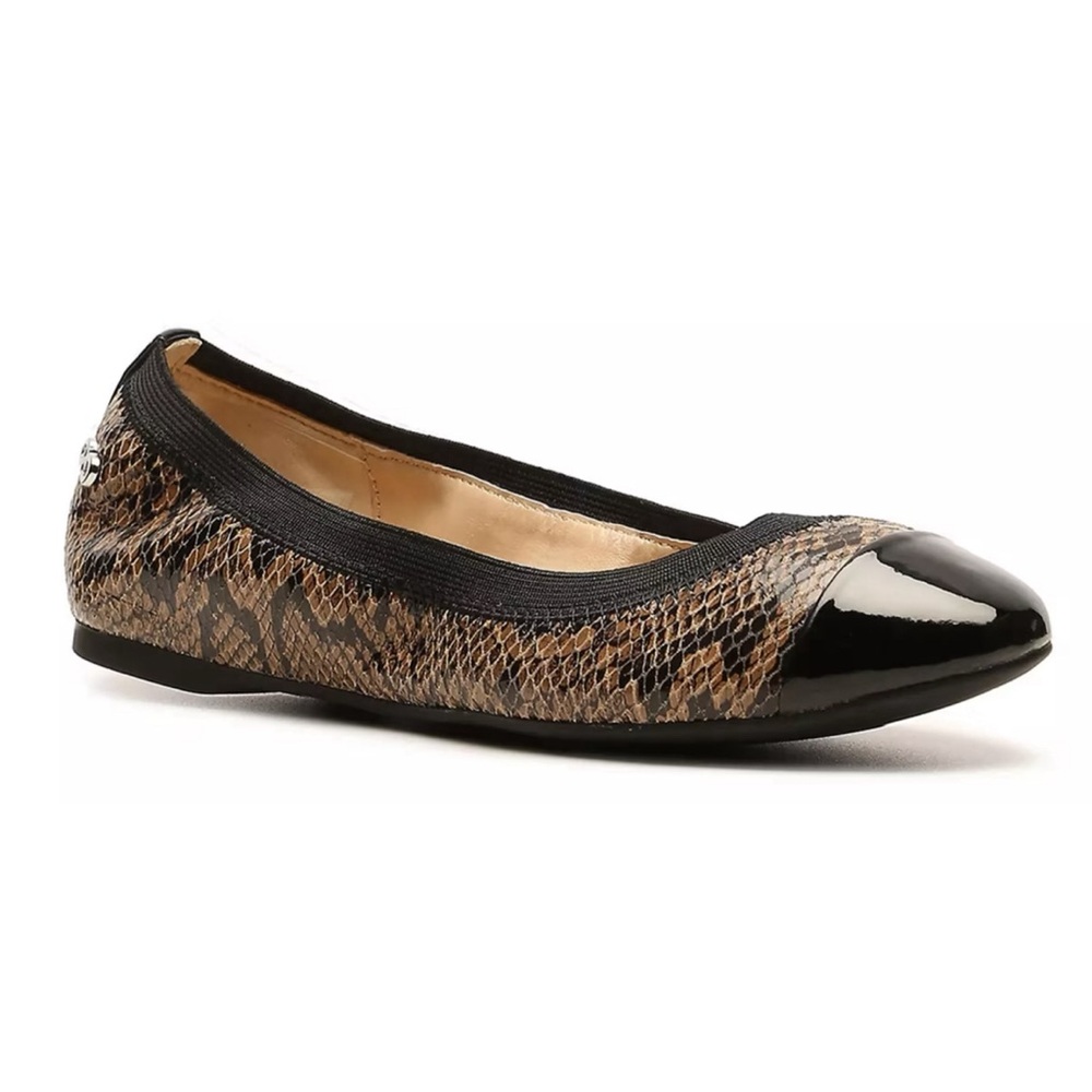 Cole Haan Deltona Cap Toe Embossed Snake Leather Ballet Flats
